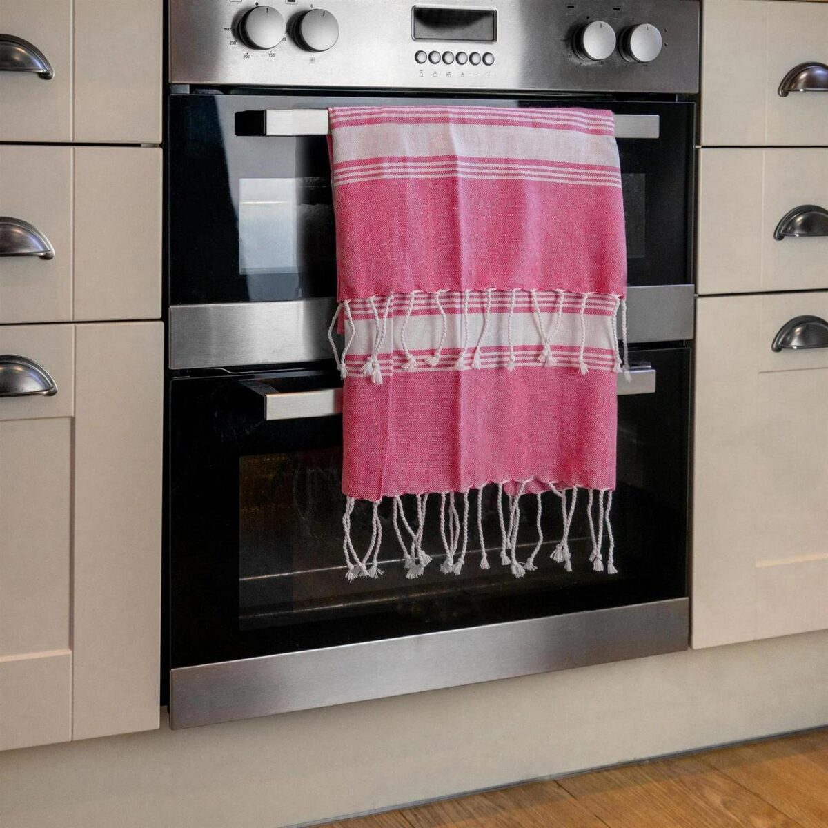 4x Turkish Cotton Hand Towels Lightweight Beach Peshtemal 100 x 60cm Navy/Pink - Image 7