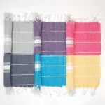 4x Turkish Cotton Hand Towels Lightweight Beach Peshtemal 100 x 60cm Yellow - Image 4