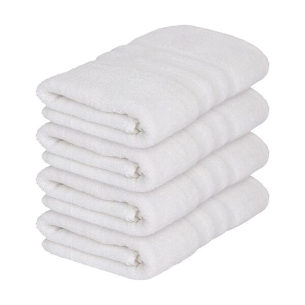 4x White 90cm x 50cm Cotton Hand Towels Soft Luxury Bath Face Cloth Towel Set
