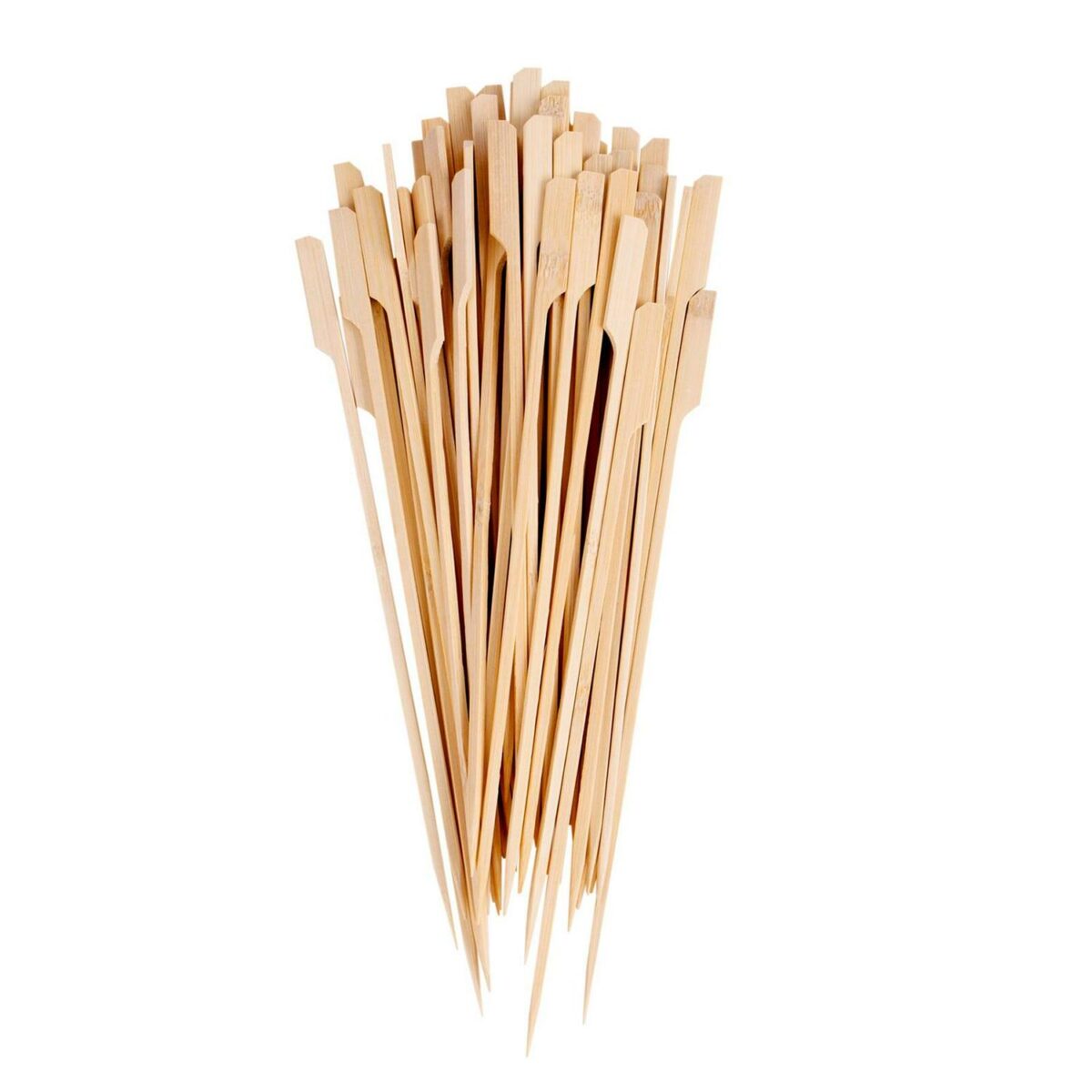 50x Brown 25cm Bamboo BBQ Skewers Wooden Barbecue Grill Meat Kebab Sticks - Image 1