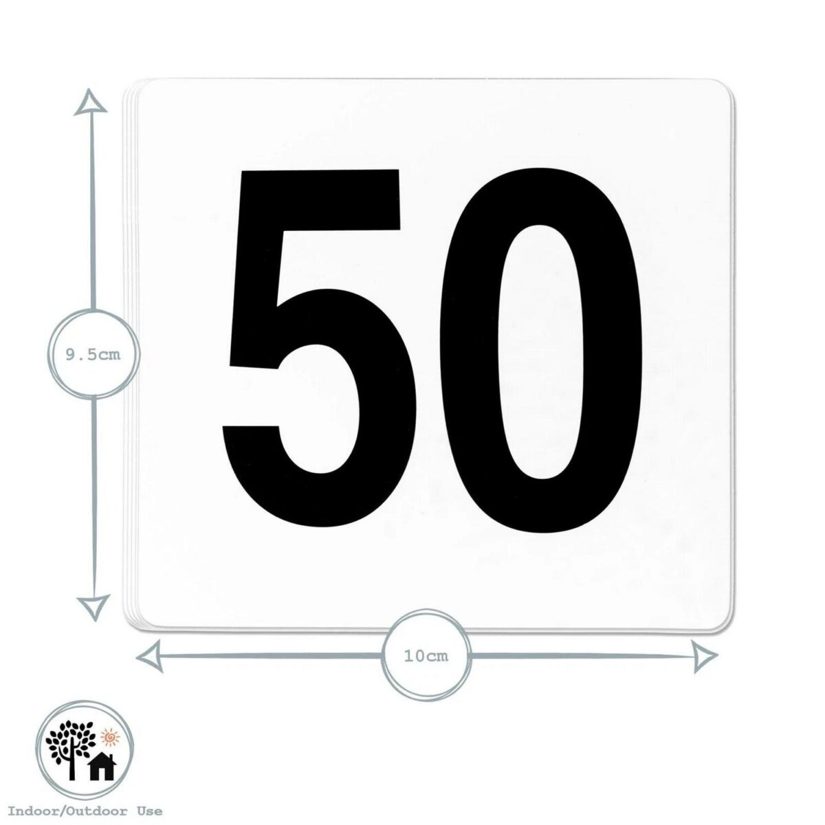 50x Table Numbers with 46cm Holders Wedding Place Card Sign Stand Set Silver - Image 4