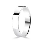 5.0mm Classic Flat Court Wedding Ring, 18ct White Gold - Image 5