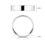 5.0mm Classic Flat Court Wedding Ring, 18ct White Gold - Image 2