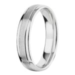 5.0mm Luxury Court Wedding Ring, Satin and Polished Platinum - Image 2