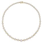 5-9mm Cultured Freshwater Pearl and Gold Bead Graduated Necklace, 14ct Yellow Gold - Image 3