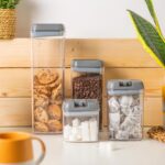5 Piece Flip Lock Plastic Food Storage Containers Set Kitchen Food Canister - Image 6