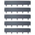 5pc Anthracite Steel Lawn Edging Set 5m x 16cm Flexible Garden Grass Border