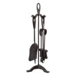 5pc Slindon Fireside Companion Set Indoor Wood Burner Companion Tools Black