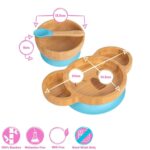 5pc Tiny Dining Beige Bamboo Koala Baby Weaning Set Feeding Suction Plate - Image 6