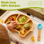 5pc Tiny Dining Black Bamboo Elephant Baby Weaning Set Feeding Suction Plate - Image 4