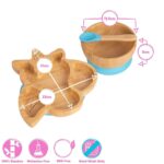 5pc Tiny Dining Green Bamboo Unicorn Baby Weaning Set Feeding Suction Plate - Image 6