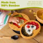 5pc Tiny Dining Orange Bamboo Penguin Baby Weaning Set Feeding Suction Plate - Image 4