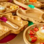 5pc Tiny Dining Orange Bamboo Llama Baby Weaning Set Feeding Suction Plate - Image 5