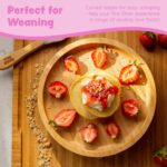 5pc Tiny Dining Pink Bamboo Round Baby Weaning Set Feeding Suction Plate - Image 2