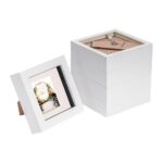 5x 3D Box Photo Frames Picture Display 4 x 4 with 2 x 2 Mount White/Ivory