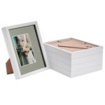 5x 3D Box Photo Frames Picture Display 8 x 10 with 4 x 6 Mount White/Grey
