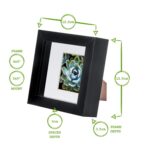 5x 3D Box Photo Frames Display 4 x 4 with 2 x 2 Mount Light Wood/Black - Image 4