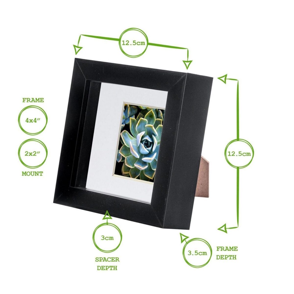 5x 3D Box Photo Frames Picture Display 4 x 4  with 2 x 2  Mount White/Ivory - Image 4