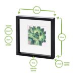 5x 3D Box Photo Frames Picture Display 10 x 10 with 6 x 6 Mount White/White - Image 4