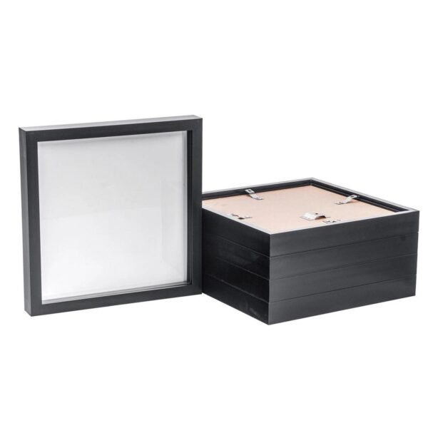 5x 3D Box Photo Frames Standing Hanging Craft Picture Frames 10 x 10  Black