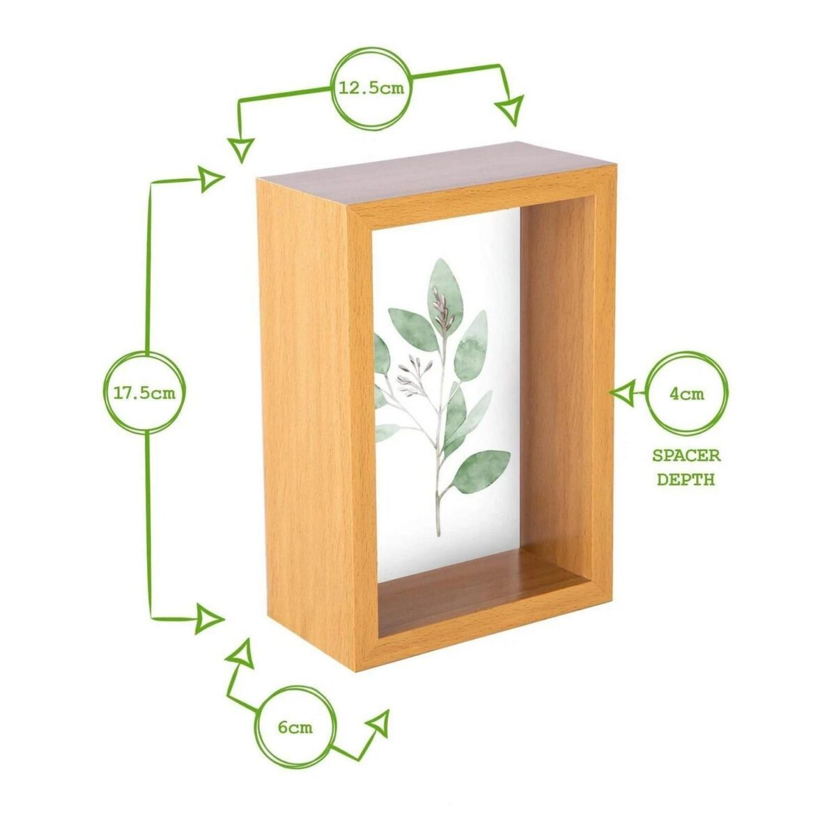 5x 3D Deep Box Photo Frames Standing Hanging Picture Display 4 x 6  Light Wood - Image 4