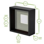 5x 3D Deep Box Photo Frames Display 6 x 6 with 2 x 2 Mount Black/White - Image 4
