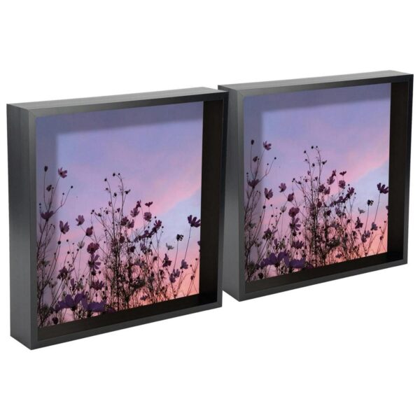 5x 3D Deep Box Photo Frames Standing Hanging Craft Frames 12 x 12  Black