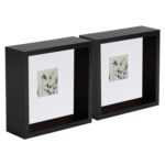5x 3D Deep Box Photo Frames Display 6 x 6 with 2 x 2 Mount Black/White