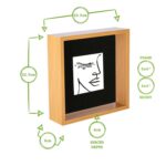 5x 3D Deep Box Photo Frames 8 x 8 with 4 x 4 Mount Light Wood/Grey - Image 4