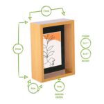 5x 3D Deep Box Photo Frames 5 x 7 with 4 x 6 Mount Light Wood/Ivory - Image 4