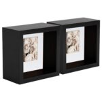5x 3D Deep Box Photo Frames Picture Display 4 x 4 with 2 x 2 Mount Black/White