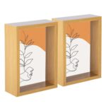 5x 3D Deep Box Photo Frames Standing Hanging Picture Display 5 x 7 Light Wood