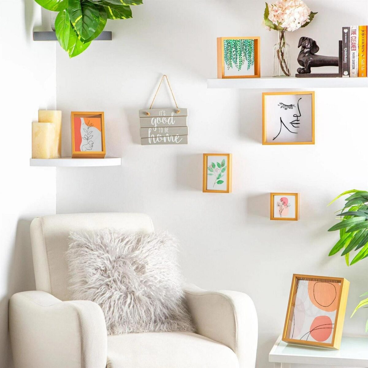 5x 3D Deep Box Photo Frames Standing Hanging Picture Display 4 x 4  Light Wood - Image 6