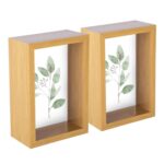 5x 3D Deep Box Photo Frames Standing Hanging Picture Display 4 x 6 Light Wood