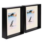 5x Black 8 x 10 3D Deep Box Photo Frames Ivory 4 x 6 Mount Shadow Picture