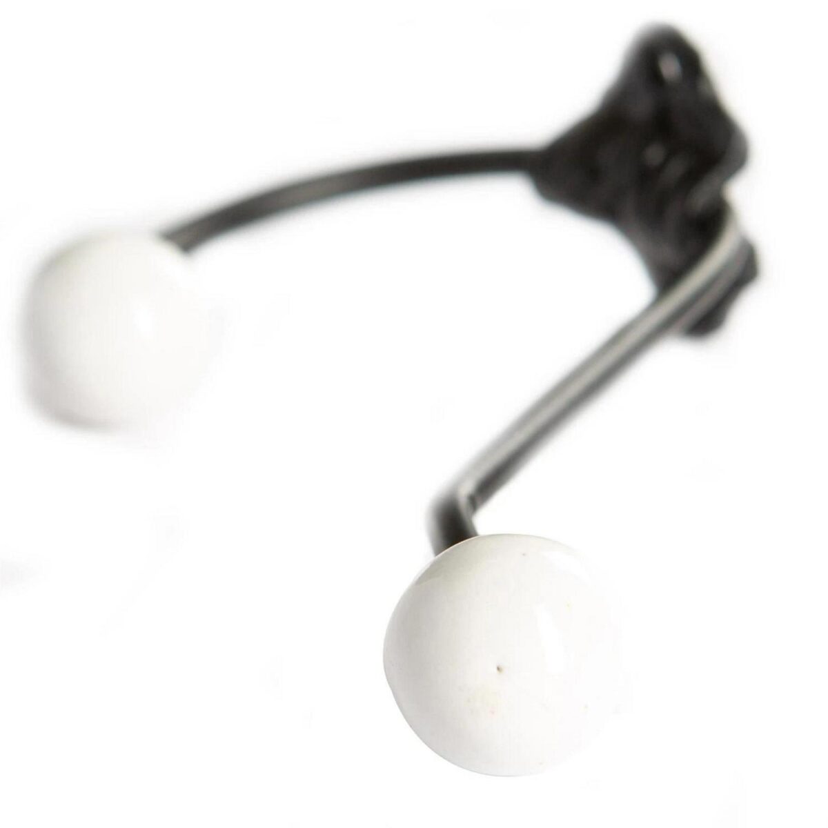 5x Ceramic Ball Hat and Coat Hook Cast Iron Vintage Style W50mm x H180mm White - Image 2