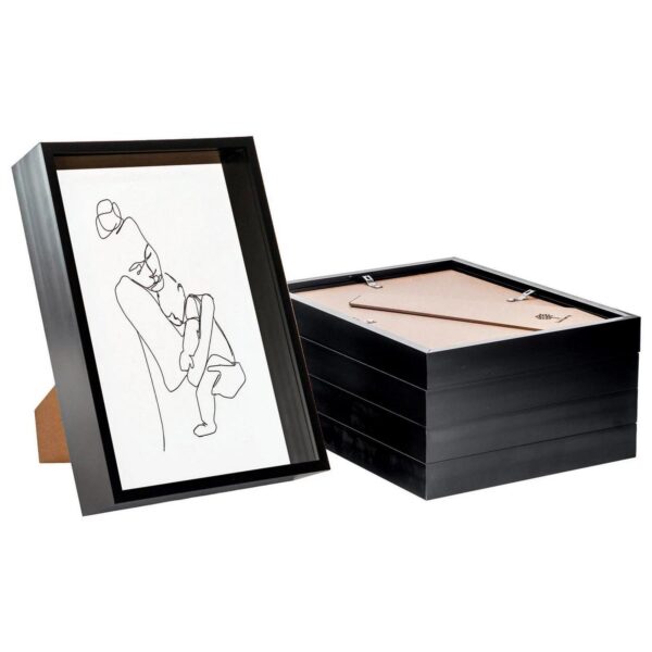 5x Deep Box Photo Frames 3D Shadow Picture Standing Hanging A4 (8 x 12 ) Black