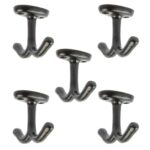 5x Double Ceiling Hook Cast Iron Antique Style Hooks W80mm x H60mm Black