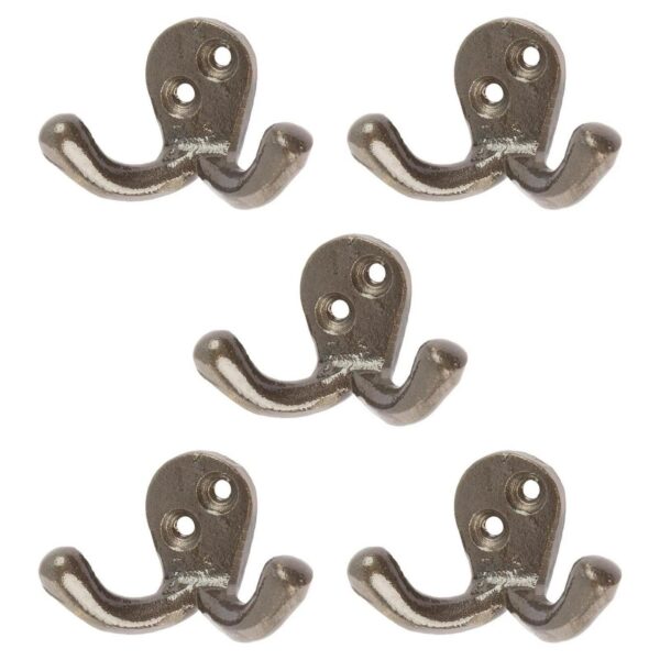 5x Double Coat Hook 607d6230e8711fe7b52d2b88abb3321d