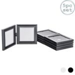 5x Folding 2 Photo Frames Standing Hanging Picture Display 4 x 4 Black