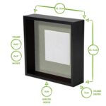 5x Grey 8 x 8 Acrylic 3D Deep Box Photo Picture Frame - White 4 x 4 Mounts - Image 4