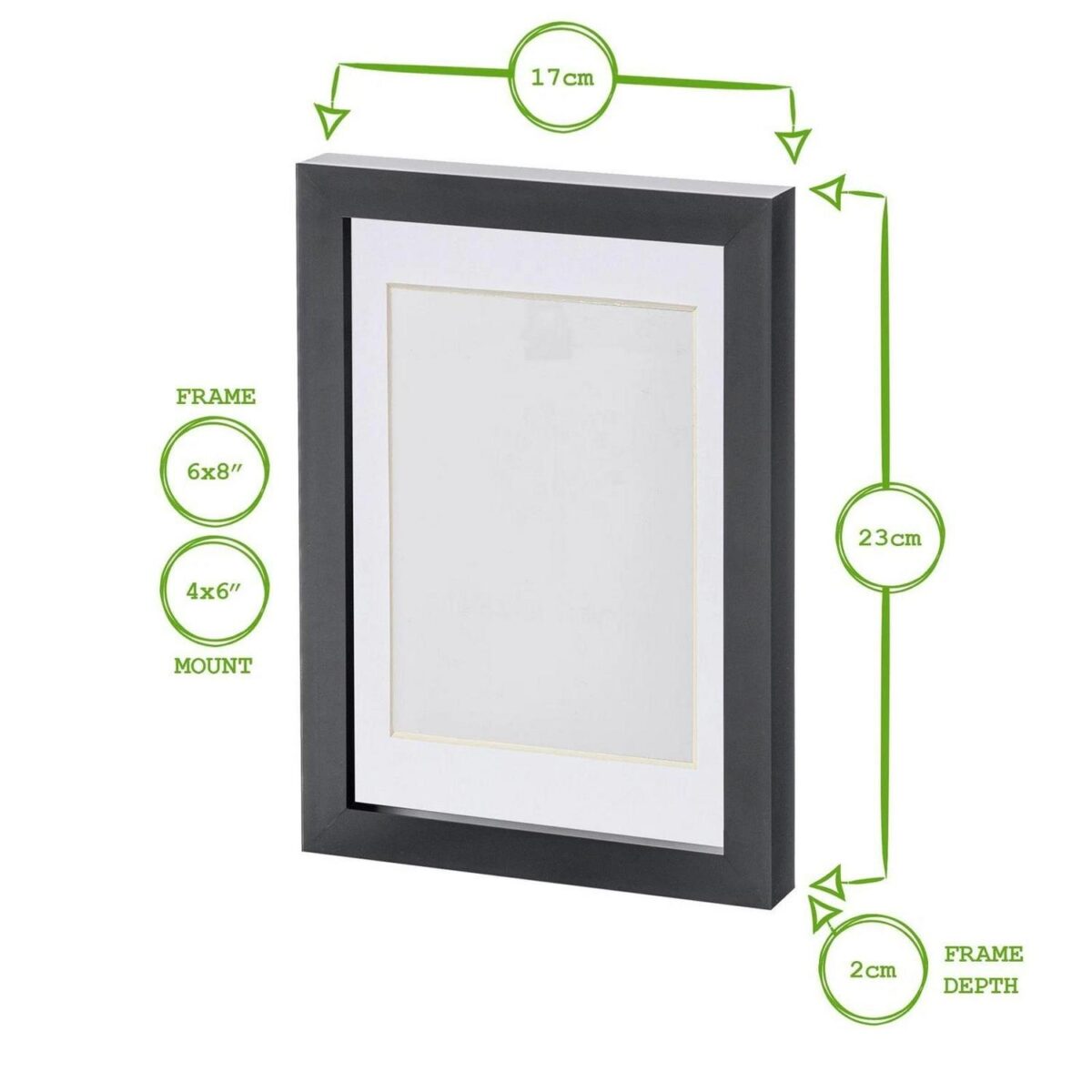 5x Grey A5 (6  x 8 ) Photo Frames with White 4  x 6  Mount Picture Décor - Image 3