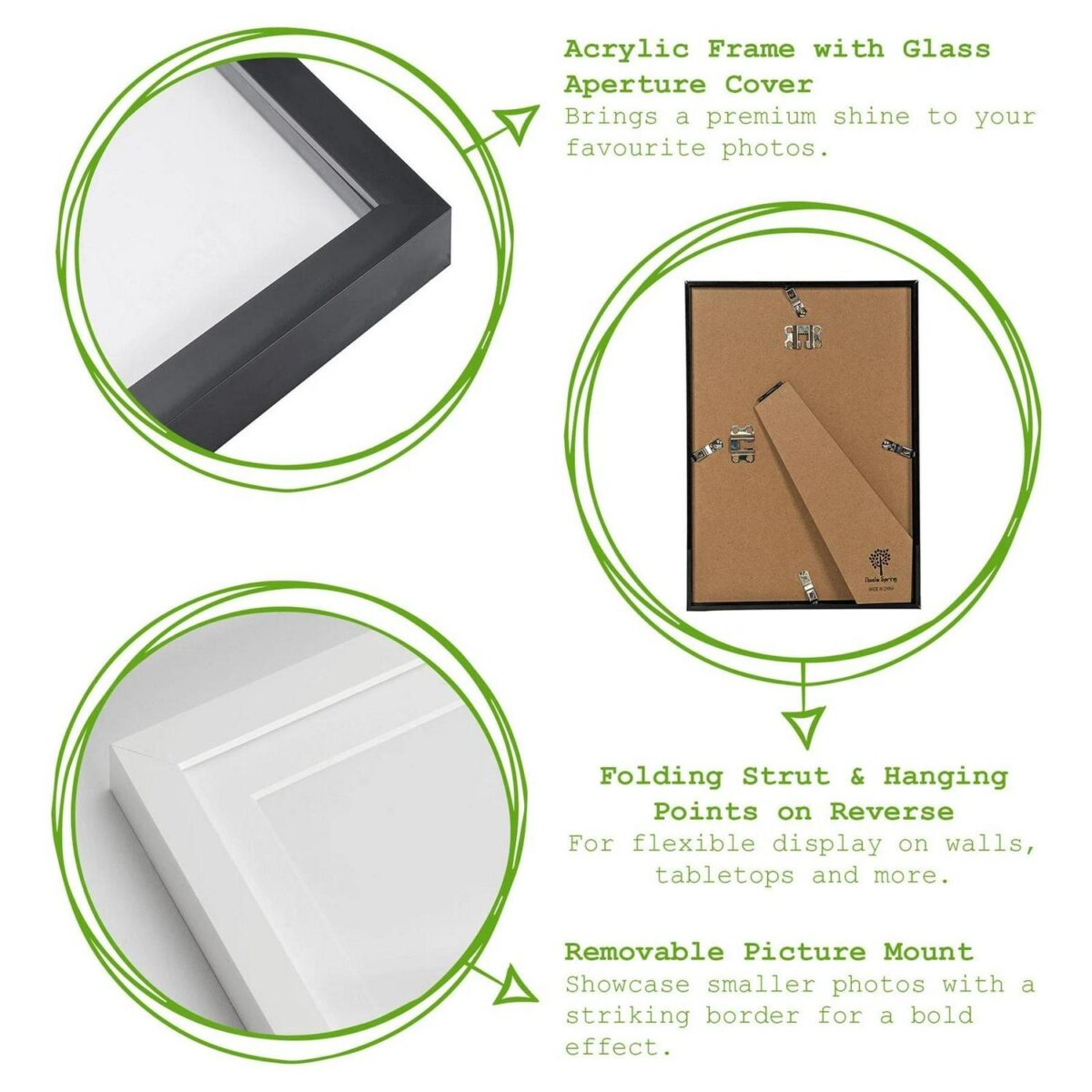 5x Grey A5 (6  x 8 ) Photo Frames with White 4  x 6  Mount Picture Décor - Image 2