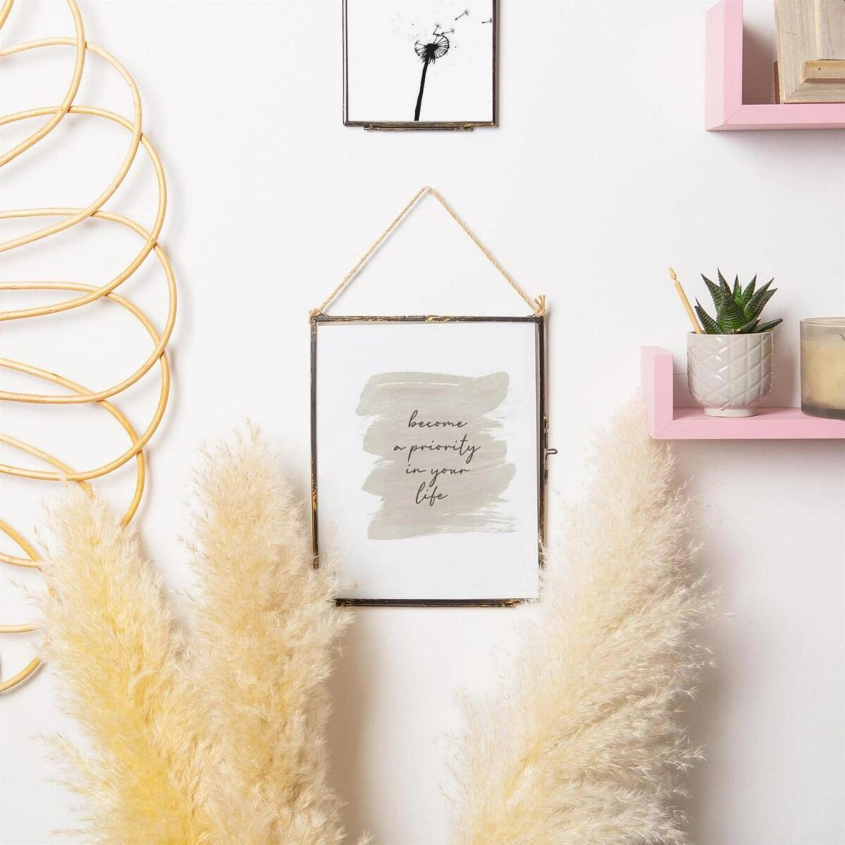 5x Hanging Metal Photo Frames Vintage Floating Picture Display 8  x 10  Black - Image 5