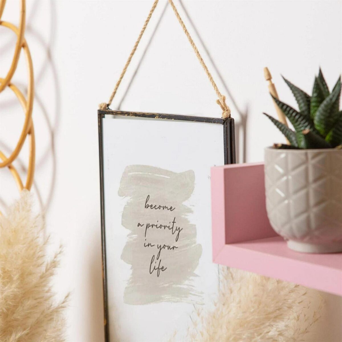 5x Hanging Metal Photo Frames Vintage Floating Picture Display 8  x 10  Black - Image 7