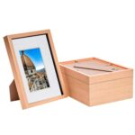 5x Light Wood A4 (8 x 12 ) 3D Shadow Box Frames with White A5 Mount Display
