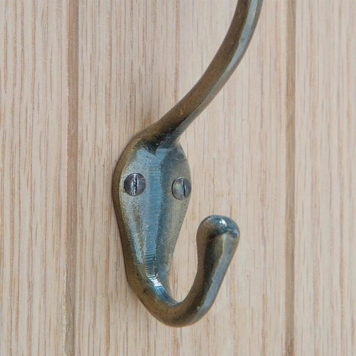 5x Narrow Hat and Coat Hook Cast Iron Antique Vintage Style W30mm x H140mm Brass - Image 7