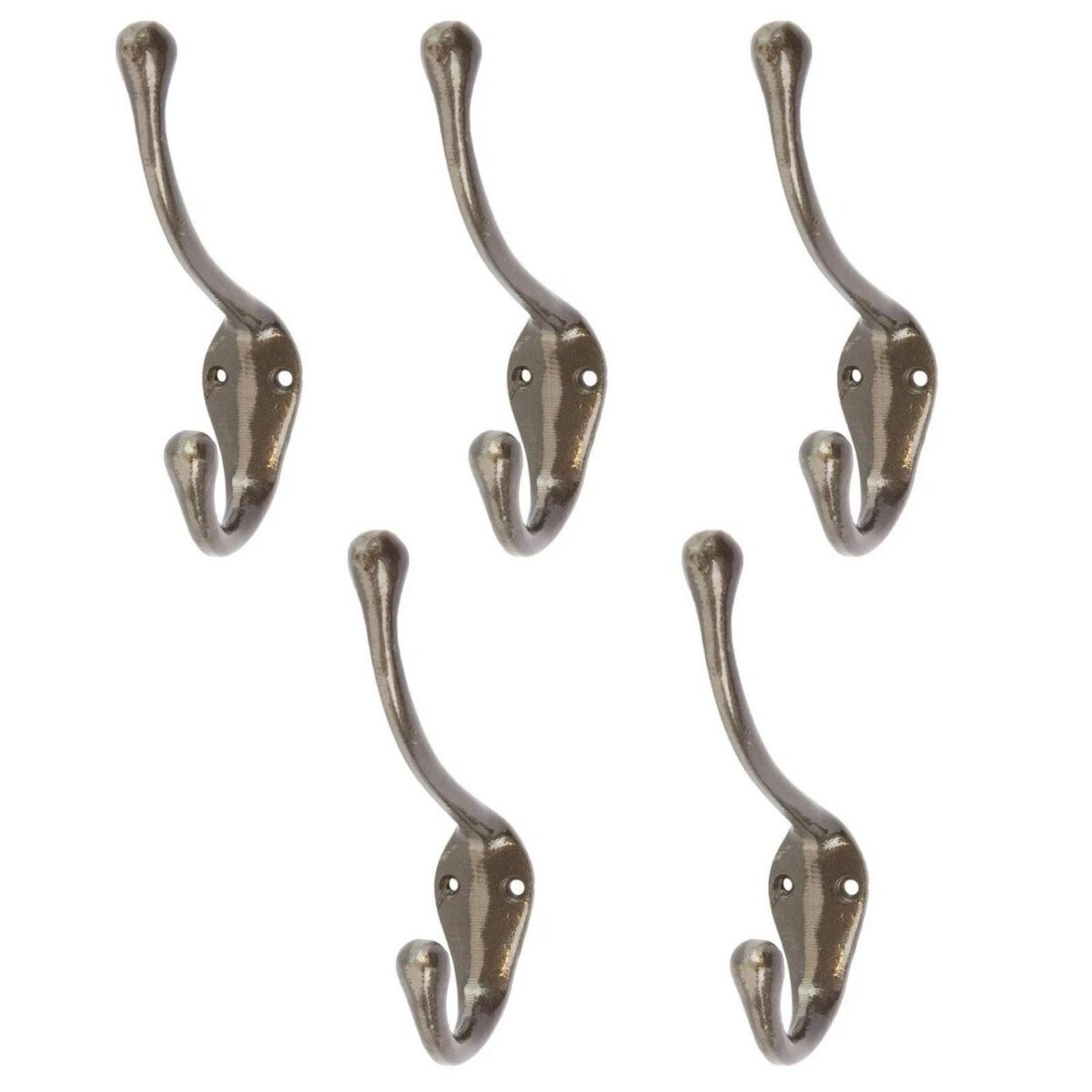 5x Narrow Hat and Coat Hook Cast Iron Antique Vintage Style W30mm x H140mm Raw - Image 1