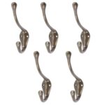 5x Narrow Hat and Coat Hook Cast Iron Antique Vintage Style W30mm x H140mm Raw