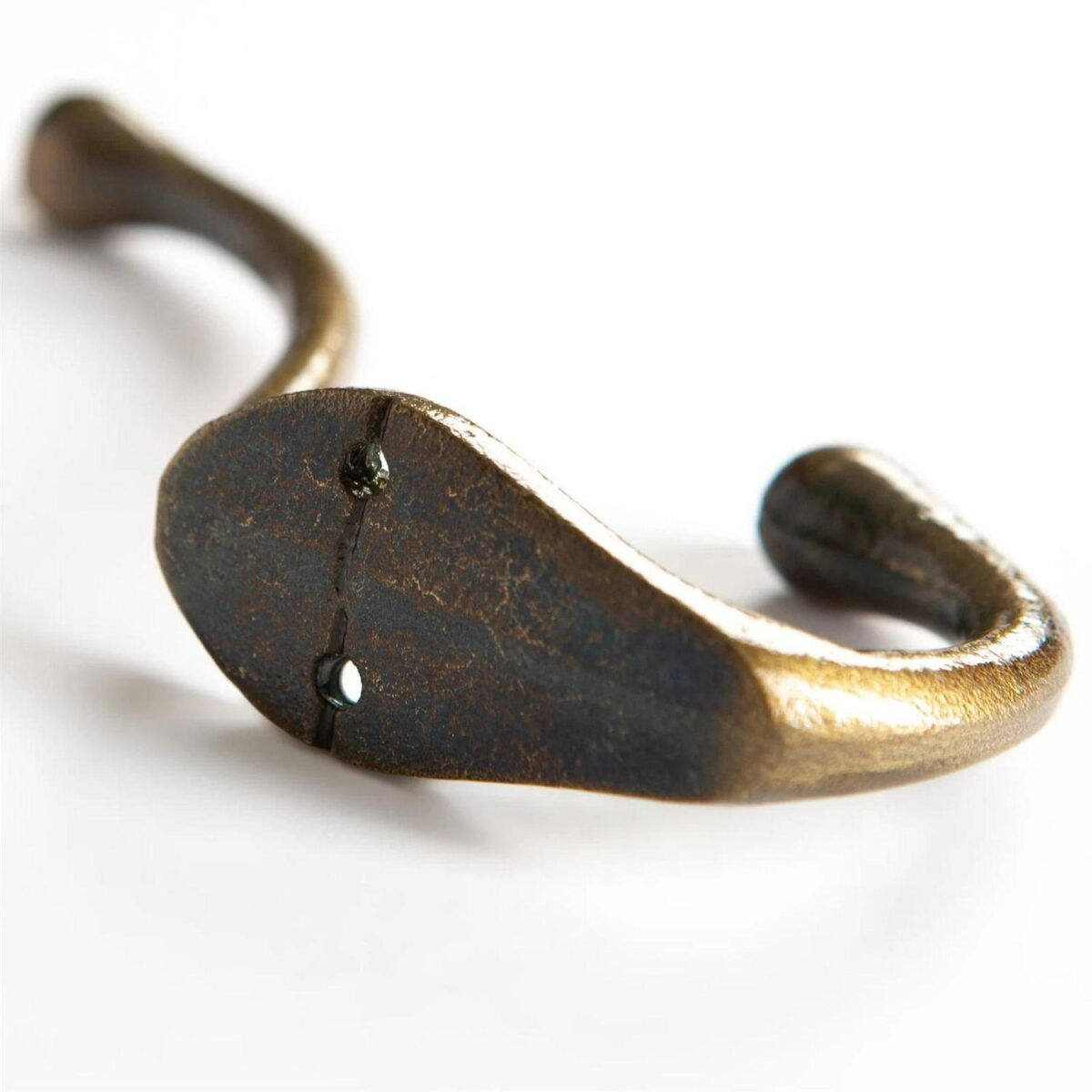5x Narrow Hat and Coat Hook Cast Iron Antique Vintage Style W30mm x H140mm Brass - Image 3